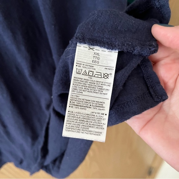 Old Navy Blue & Green Striped T-Shirt 100% Cotton - Picture 3 of 7